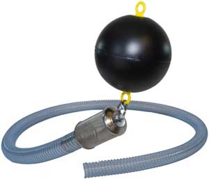 Rain Ranchers Floating Intake Filter is a stainless steel filter that floats atop water collected during rainwater harvesting. It has a 1.25 inch connection, 300 micron fine mesh screen, and a 7 foot long hose.