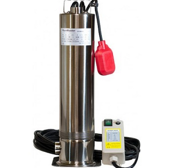 Rainmaster Subersible Rainwater Harvesting Pump from Rain Ranchers is a high performance, 2 HP submersible rainwater harvesting pump with a stainless steel base and a 1.25 inch threaded inlet for use with a floating filter.